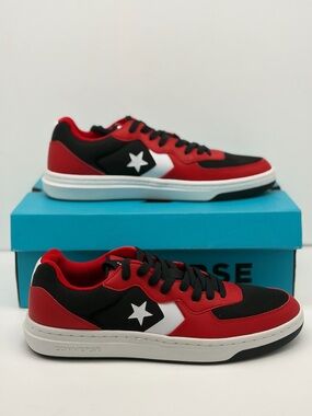 Converse Red and Black Low-Top RIVAL OX Sneakers